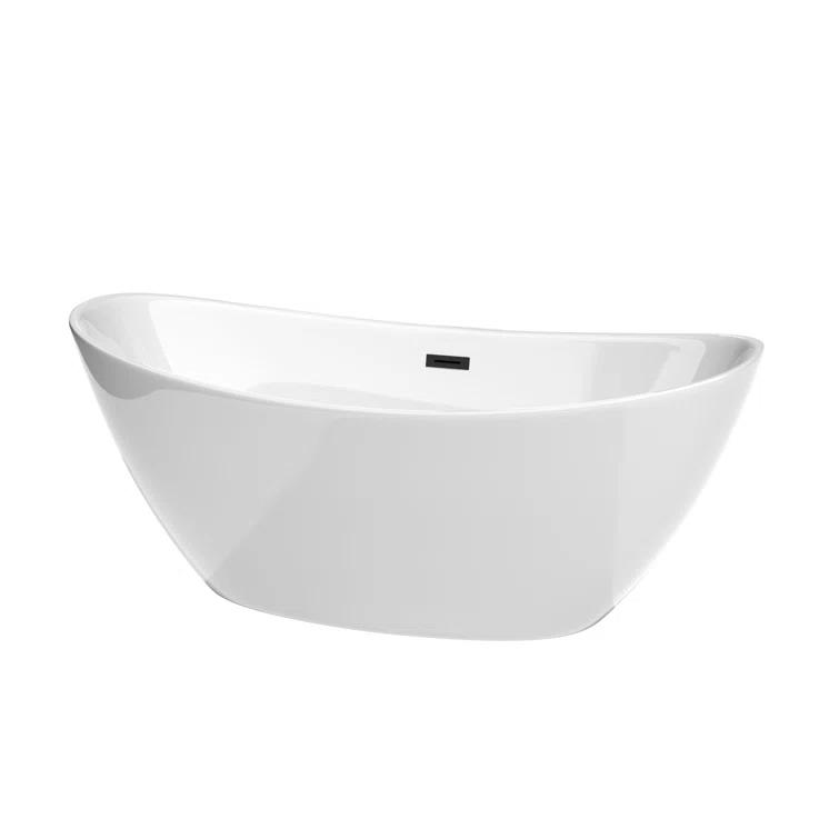 Dorrit 66" x 32" Freestanding Soaking Acrylic Bathtub