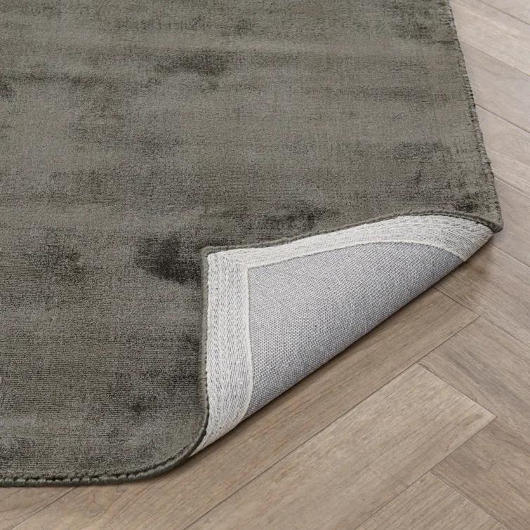 Cameron Hand-Woven Charcoal Wool and Viscose Area Rug