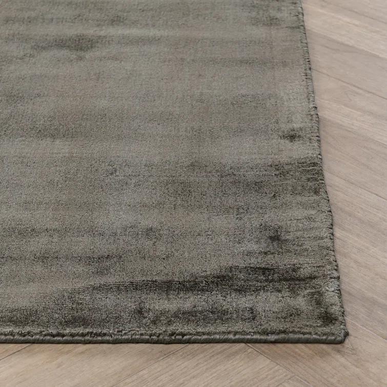 Cameron Hand-Woven Charcoal Wool and Viscose Area Rug