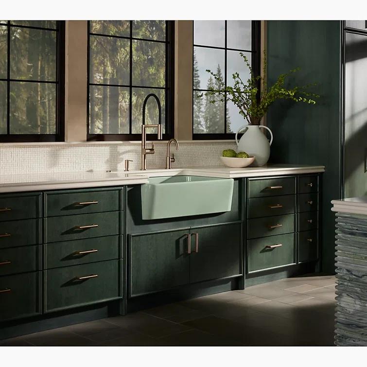 Ironridge 34" Undermount Single-Bowl Farmhouse Cast Iron Kitchen Sink with Apron Front