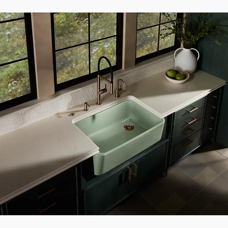 Ironridge 34" Undermount Single-Bowl Farmhouse Cast Iron Kitchen Sink with Apron Front