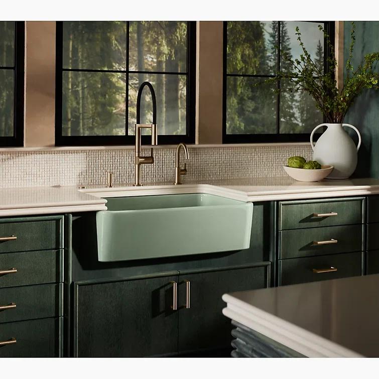 Ironridge 34" Undermount Single-Bowl Farmhouse Cast Iron Kitchen Sink with Apron Front