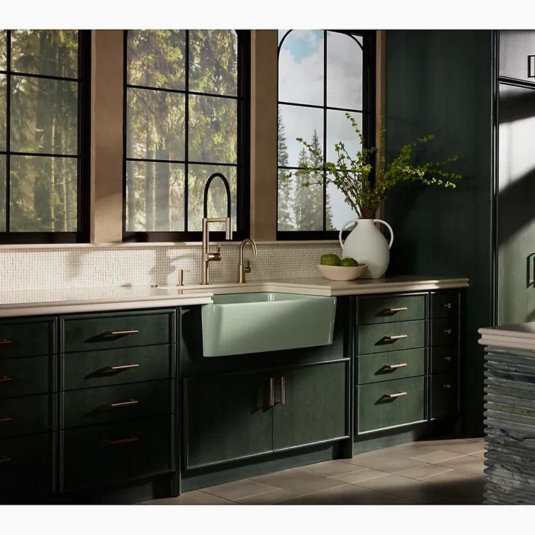 Ironridge 34" Undermount Single-Bowl Farmhouse Cast Iron Kitchen Sink with Apron Front