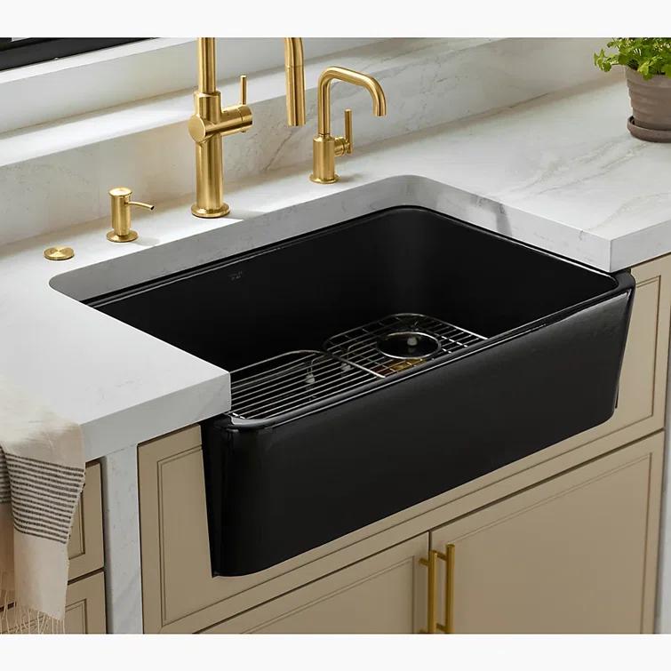 Ironridge 34" Undermount Single-Bowl Farmhouse Cast Iron Kitchen Sink with Apron Front