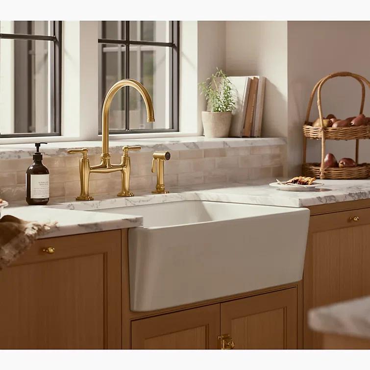 Ironridge 34" Undermount Single-Bowl Farmhouse Cast Iron Kitchen Sink with Apron Front
