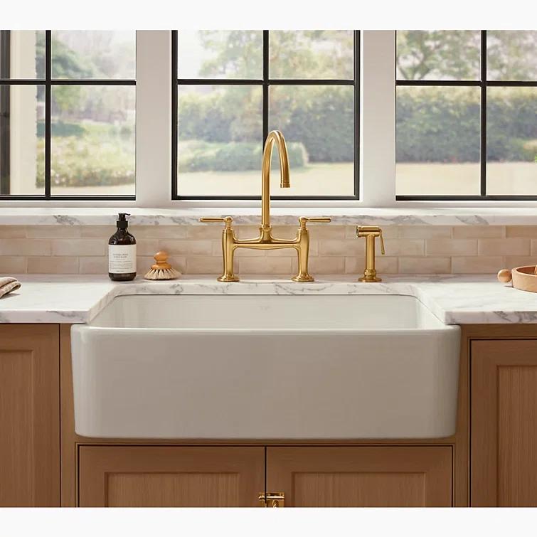 Ironridge 34" Undermount Single-Bowl Farmhouse Cast Iron Kitchen Sink with Apron Front