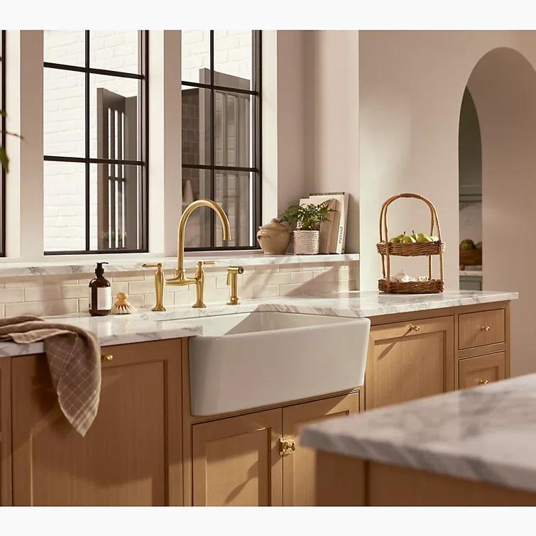 Ironridge 34" Undermount Single-Bowl Farmhouse Cast Iron Kitchen Sink with Apron Front