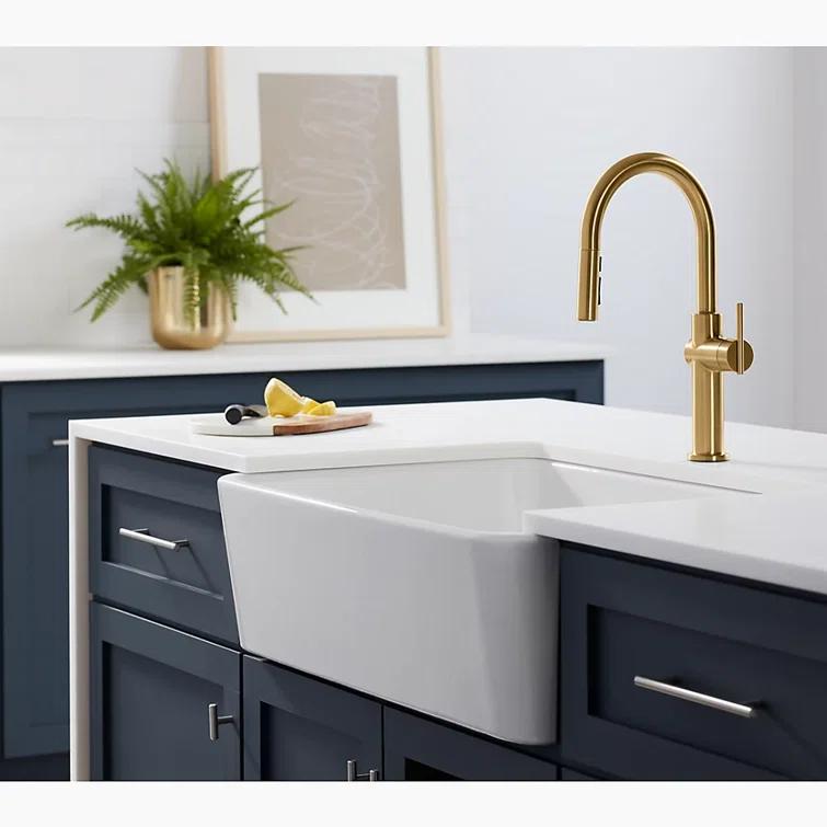 Ironridge 34" Undermount Single-Bowl Farmhouse Cast Iron Kitchen Sink with Apron Front