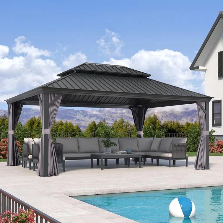 Purple Leaf 13' X 17' Hardtop Gazebo Aluminum Gazebo
