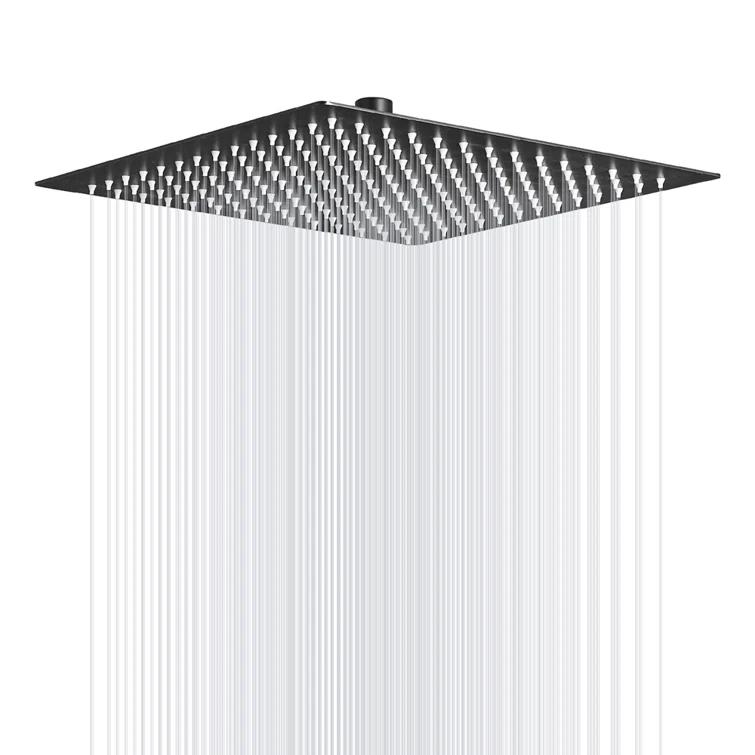 GhomeG GHGHS10B 10 Inch Stainless Steel Shower Head, Square