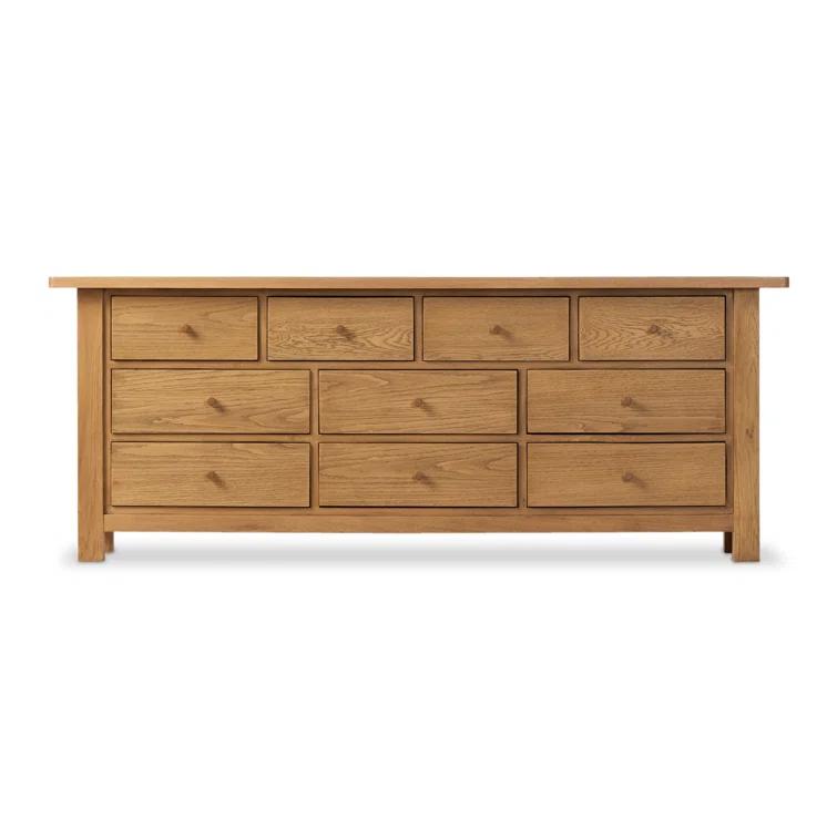 Millbrook 85" Natural Light Oak 10-Drawer Dresser
