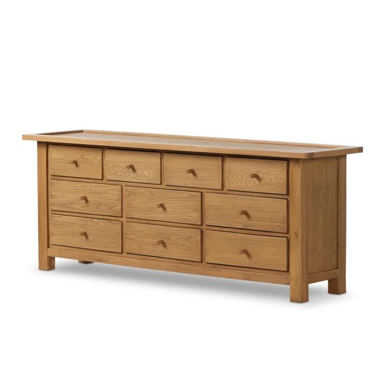 Millbrook 85" Natural Light Oak 10-Drawer Dresser