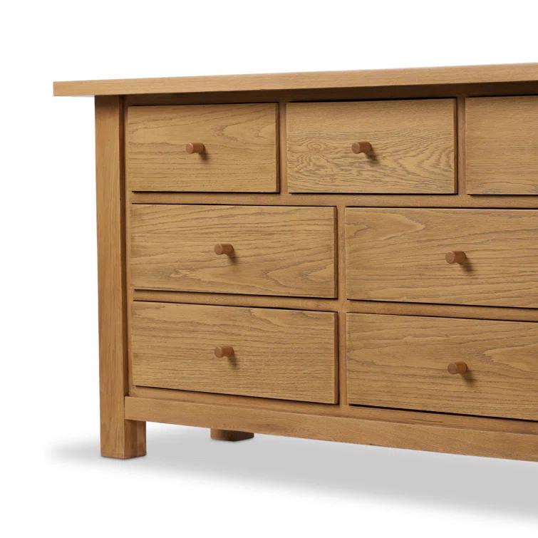 Millbrook 85" Natural Light Oak 10-Drawer Dresser
