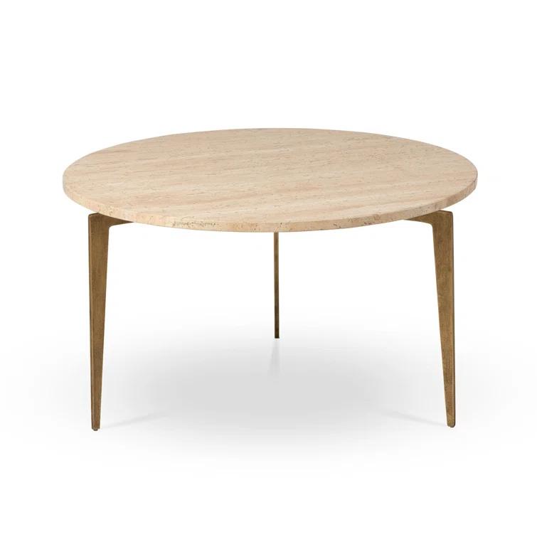 Park Hill Collection Travertine Round Nesting Coffee Table Set