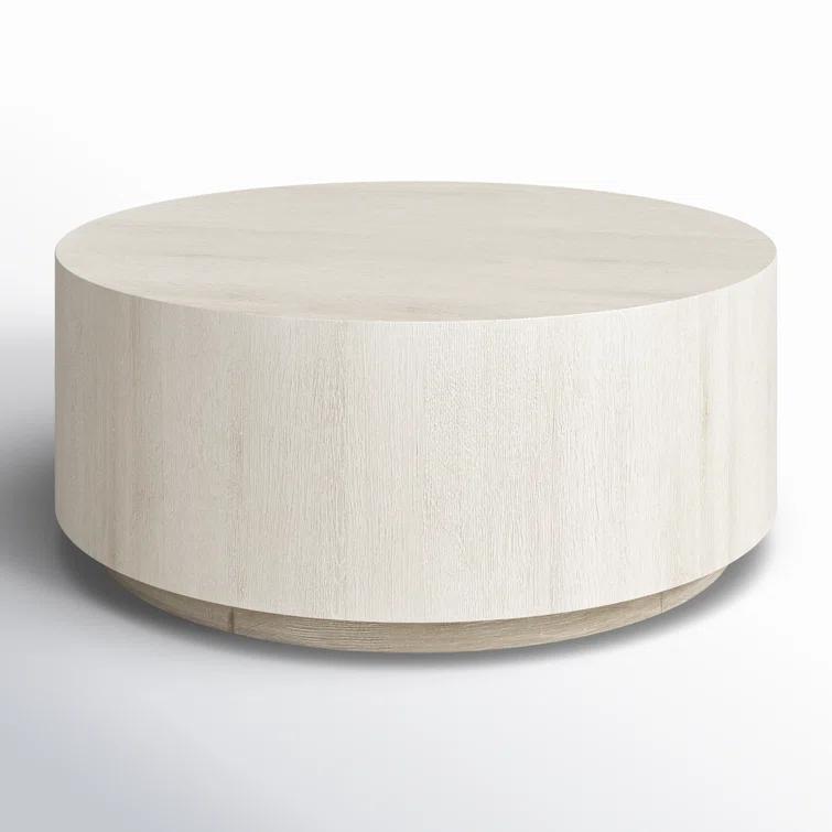 Layne 42" Round White Wash Oak Coffee Table