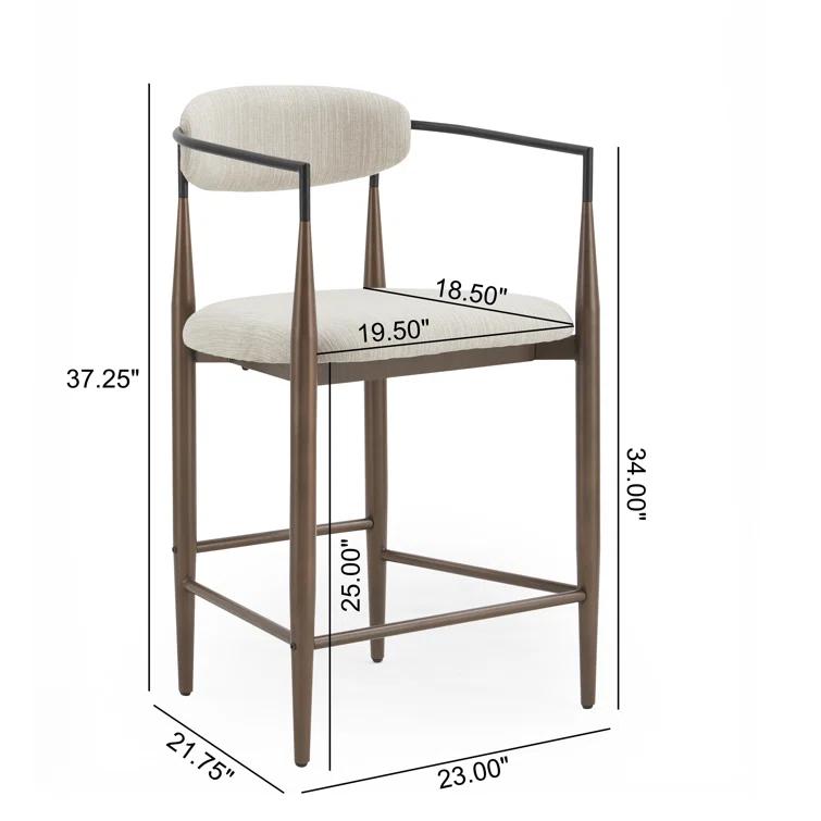 Willa Arlo™ Interiors Maconay Upholstered Counter Stool with Metal Frame (Set of 2)