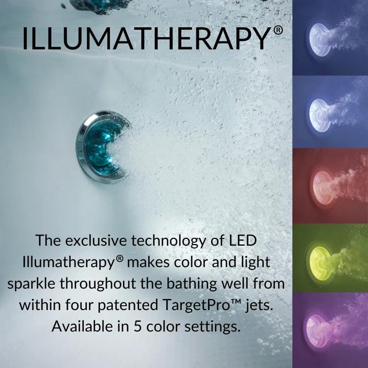 Fuzion® 71.75" x 59.75" Whirlpool Bathtub with Light and Heater