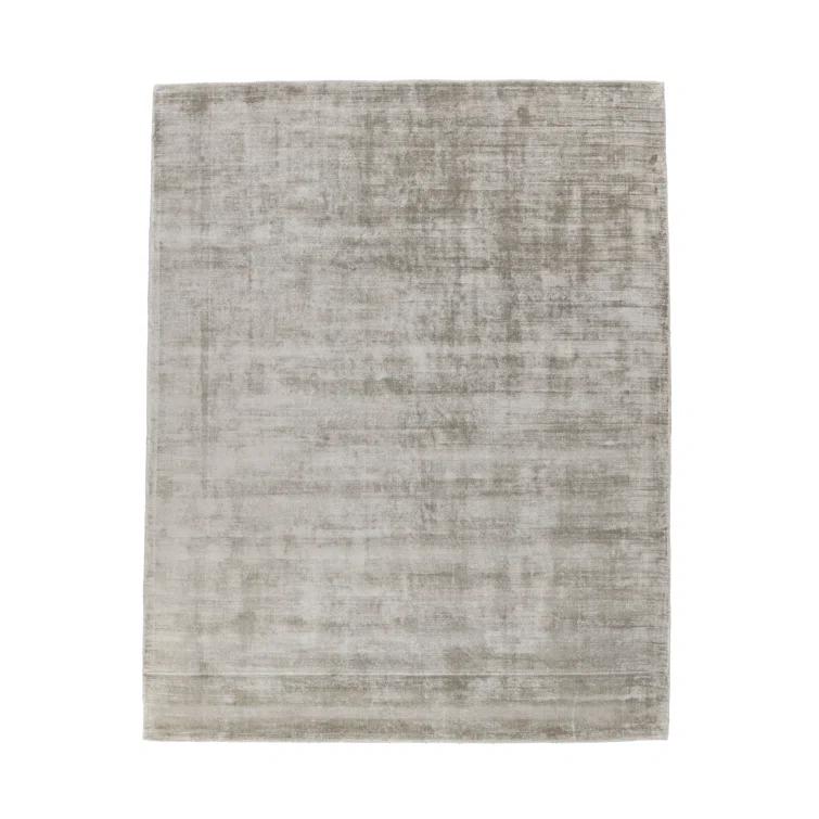 Dove Gray Handmade Wool and Viscose 8' x 10' Reversible Rug