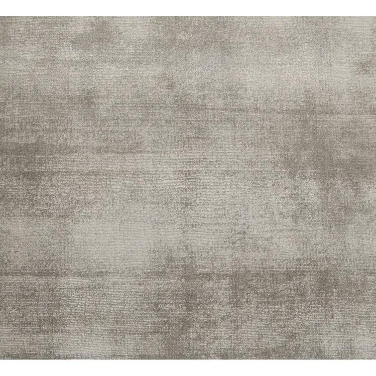 Dove Gray Handmade Wool and Viscose 8' x 10' Reversible Rug