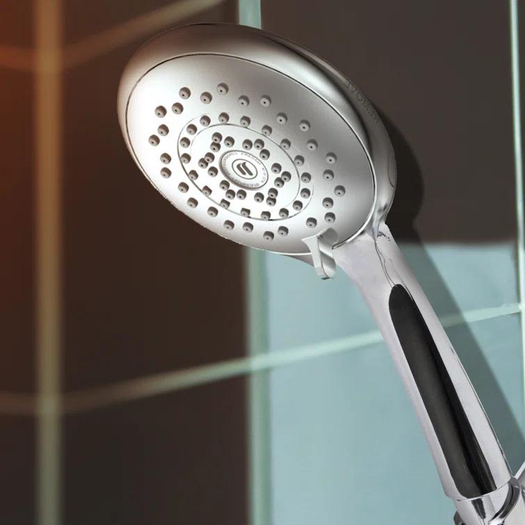 Niagara Conservation Niagara Conservation N9415CH-HH Healthguard 5-Spray with 1.5 GPM 4.3-in. Wall Mount Handheld Shower Head in Chrome with Removable Faceplate, 1-Pack | Bathroom Shower Head with Pressure Compensation N9415CH-HH