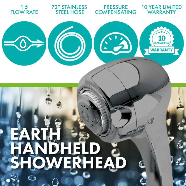 Handheld Shower Head 1.5 GPM GPM with Self-Cleaning