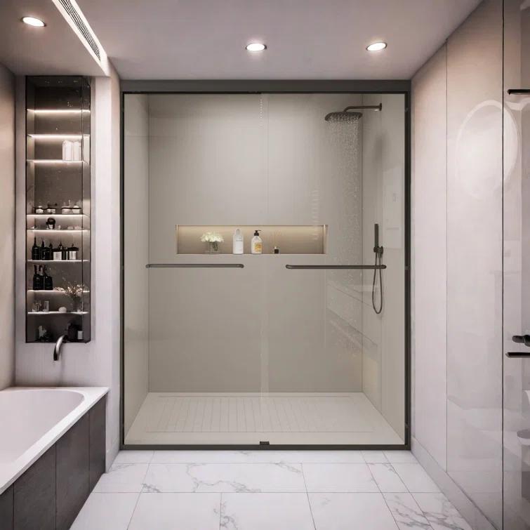 EASTANA Semi-frameless bypass bathroom sliding door AADSH6269LL