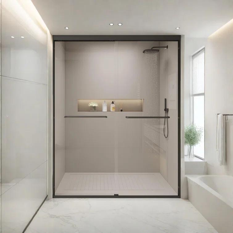 EASTANA Semi-frameless bypass bathroom sliding door AADSH6269LL