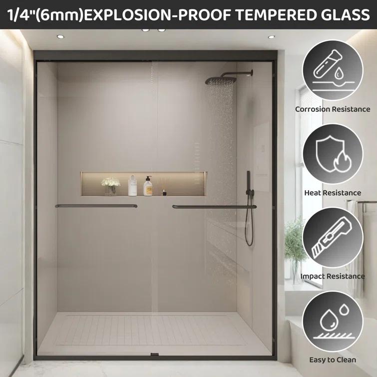 EASTANA Semi-frameless bypass bathroom sliding door AADSH6269LL