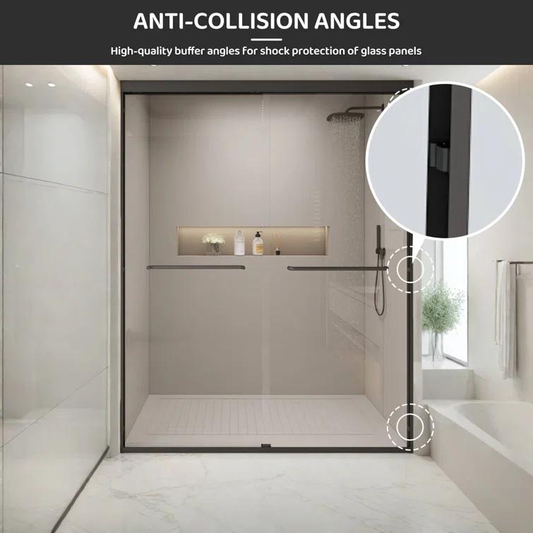 EASTANA Semi-frameless bypass bathroom sliding door AADSH6269LL