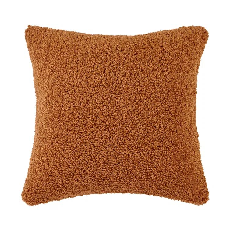 Teddy Soft Plush Textured Boucle Cozy Fluffy Classic Chic Modern Rustic Decorative Pillow