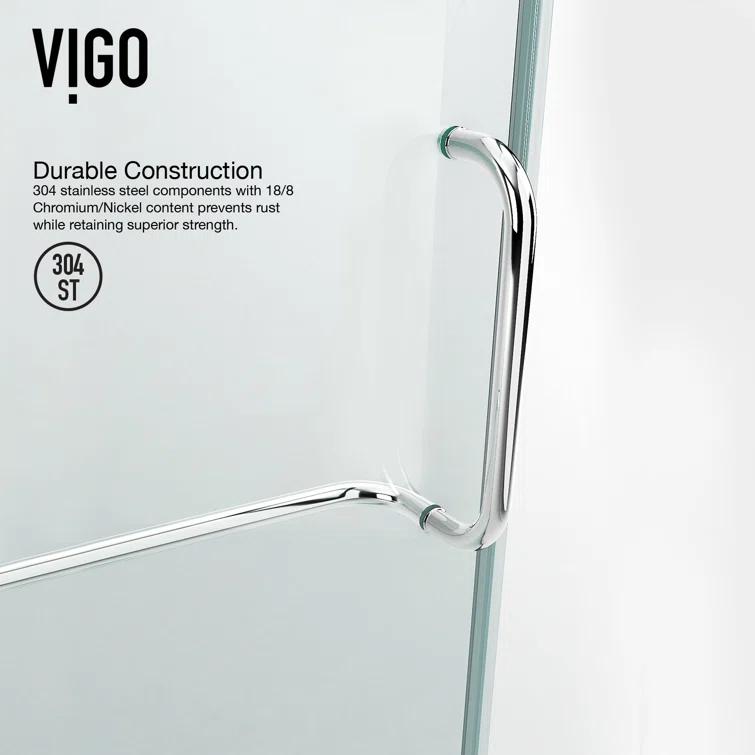 Monteray 48" W x 32" D x 79" H Hinged Frameless Shower Enclosure with 3/8Clear Glass & Base