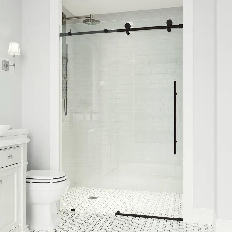 Elan E-Class 44-48" W x 76" H Sliding Frameless Shower Door with 3/8" Clear Glass