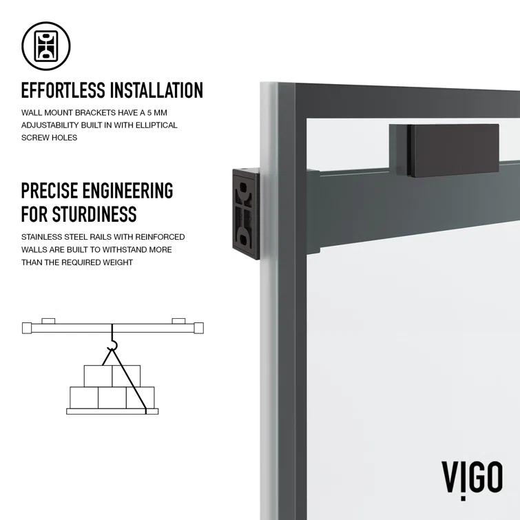 Houston 56-60" W x 76" H Double Sliding Frameless Shower Door with 3/8" Grid Clear Glass