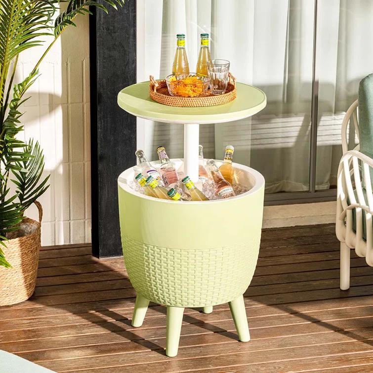 Cancun Resin Outdoor 2-In-1 Side Table and Cooler