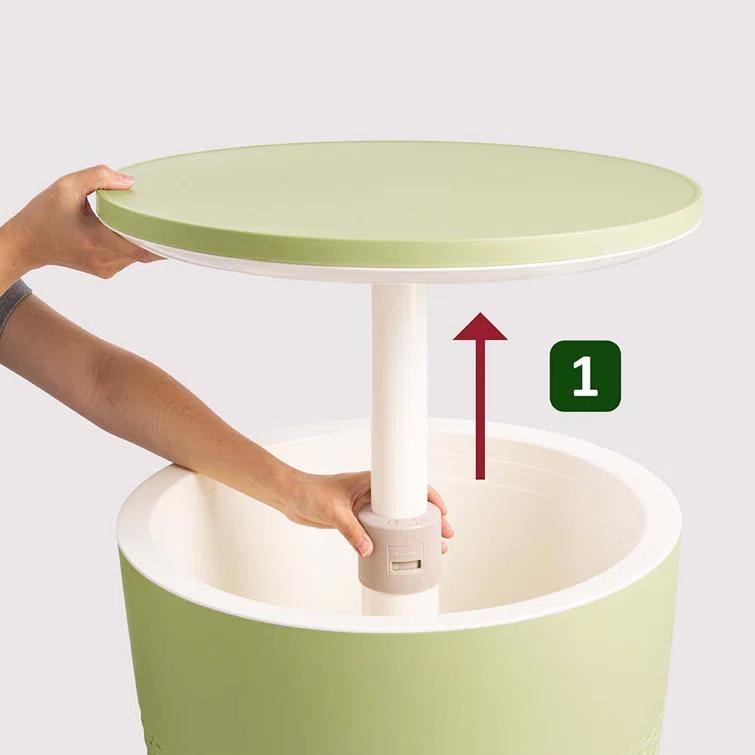 Cancun Resin Outdoor 2-In-1 Side Table and Cooler