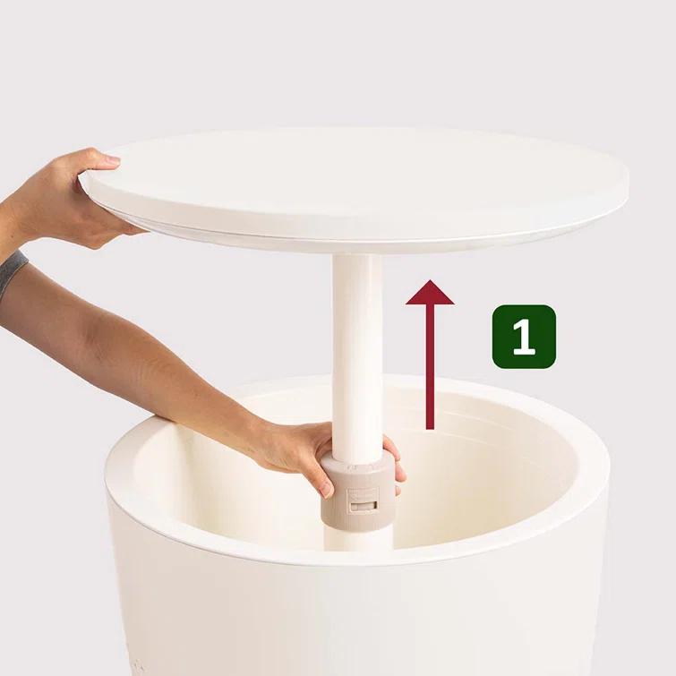 Cancun Resin Outdoor 2-In-1 Side Table and Cooler