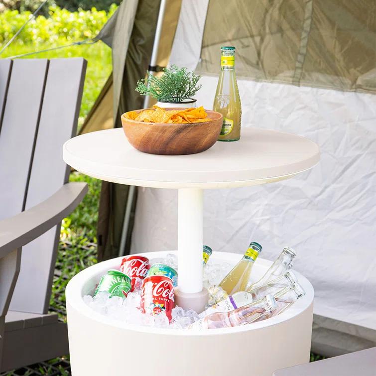 Cancun Resin Outdoor 2-In-1 Side Table and Cooler