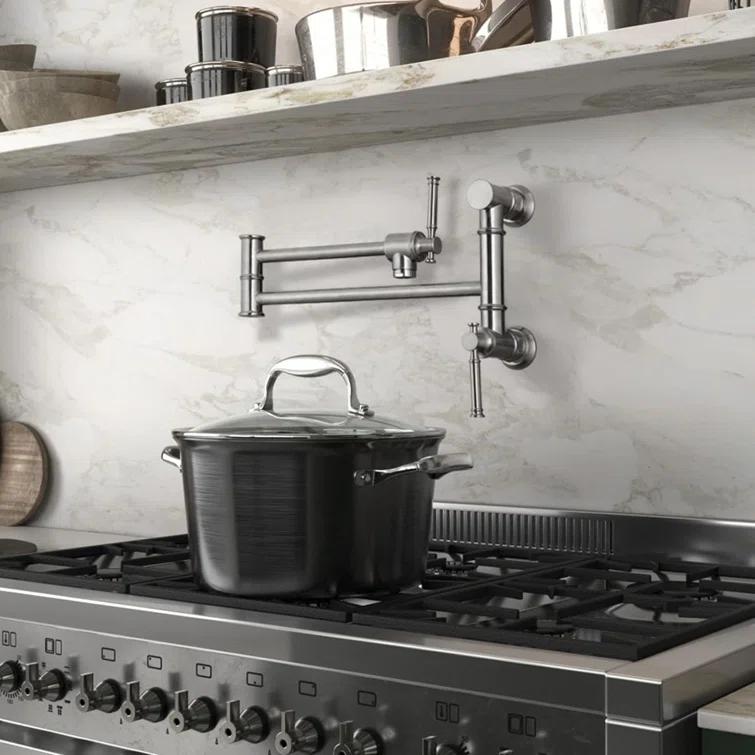 OAKLAND Wall Mounted Brass Two Handles Pot Filler Faucet MKSPF312BN