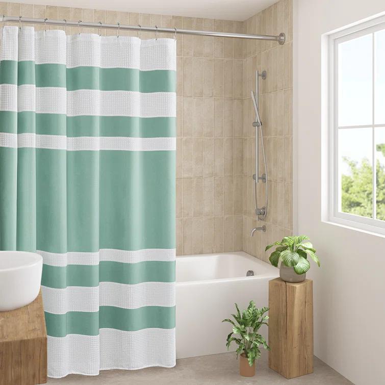 Spa Waffle Shower Curtain with 3M Treatment