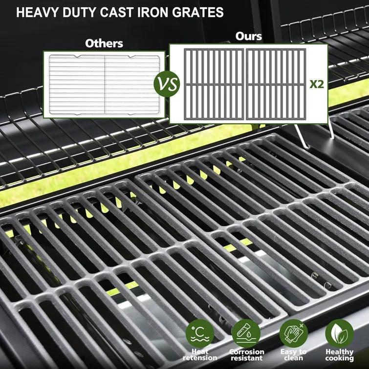 Brand-man Propane Gas Grill And Charcoal Grill Combo,grill And Griddle Combo Dual Fuel Bbq Grill With Dual Lids For Outdoor Barbecue