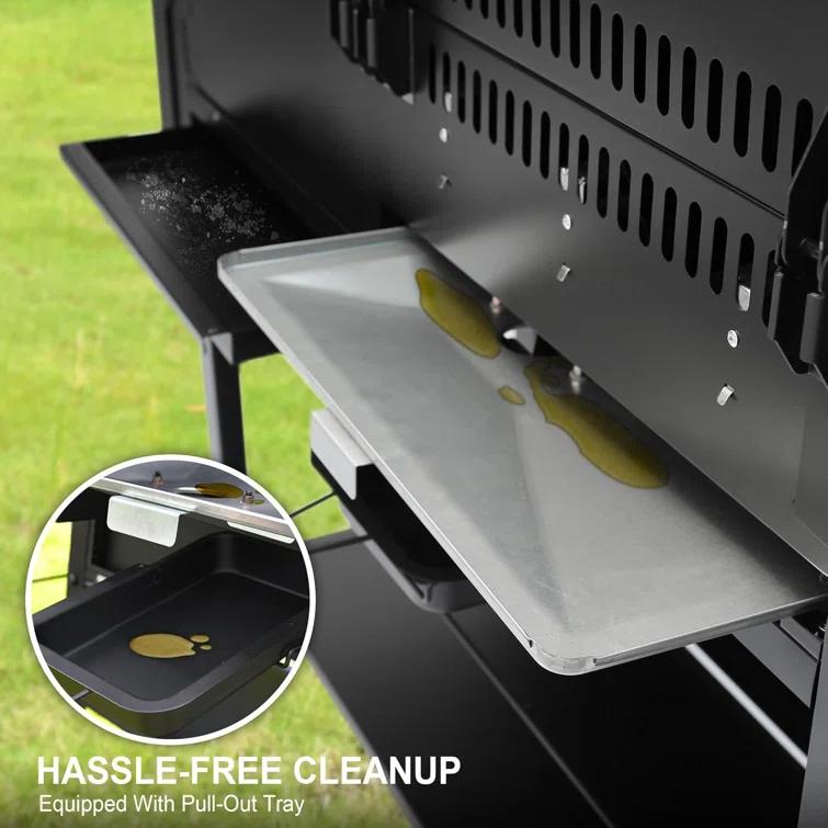 Brand-man Propane Gas Grill And Charcoal Grill Combo,grill And Griddle Combo Dual Fuel Bbq Grill With Dual Lids For Outdoor Barbecue