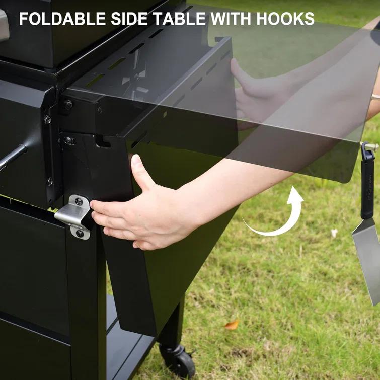 Brand-man Propane Gas Grill And Charcoal Grill Combo,grill And Griddle Combo Dual Fuel Bbq Grill With Dual Lids For Outdoor Barbecue