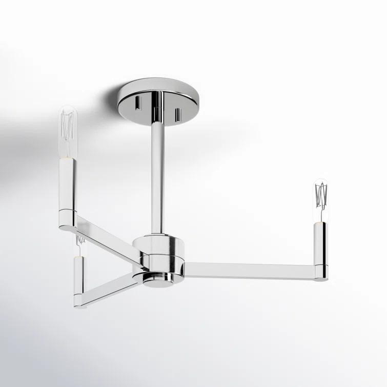 Fullton Chrome 3-Light Semi-Flush Mount for Indoor/Outdoor