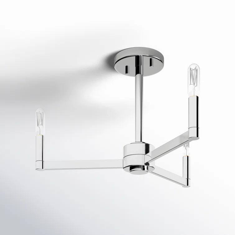 Fullton Chrome 3-Light Semi-Flush Mount for Indoor/Outdoor