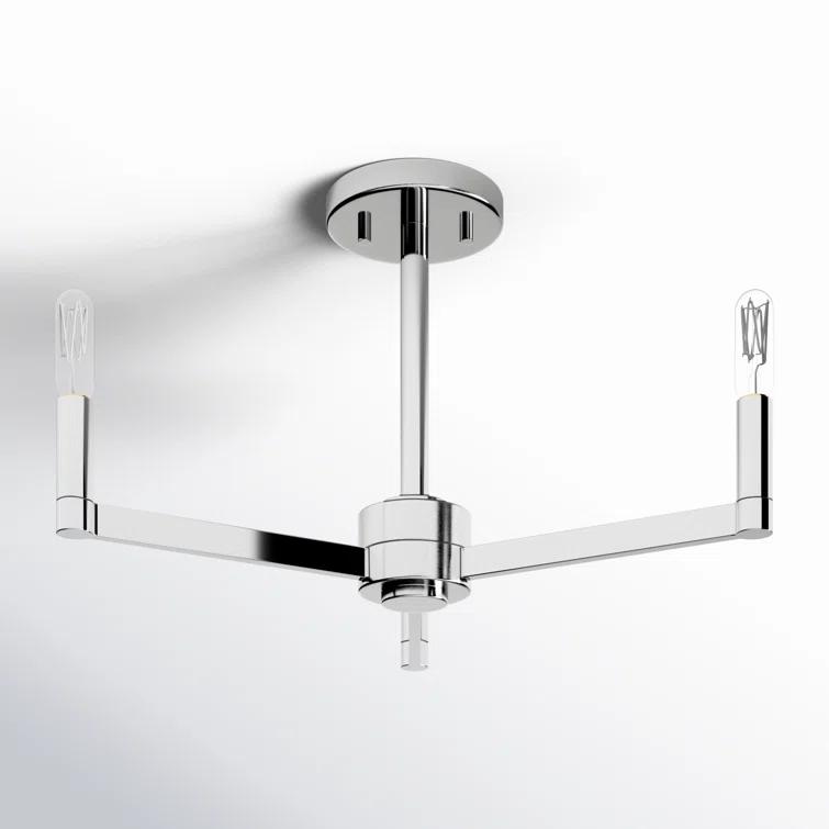 Fullton Chrome 3-Light Semi-Flush Mount for Indoor/Outdoor