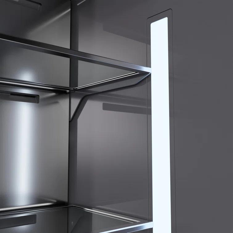 ZLINE 30 in. 16.1 cu. ft. Built-In Bottom Freezer Refrigerator with Water Dispenser and Ice Maker in Satin Stainless Steel with Graphite Gray Interior