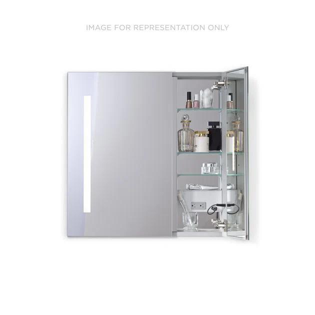 AiO Recessed Frameless Medicine Cabinet with 6 Adjustable Shelves and LED Lighting