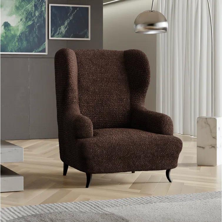 Stretchy Slipcover for Wingback Chair - Easy to Clean & Durable - Microfibra Collection
