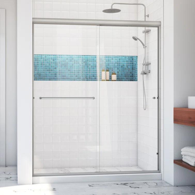 Alliance Pro 56" W x 70" H Bypass Semi-Frameless Shower Door with ClearMax Technology