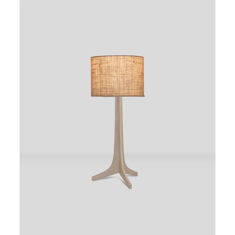 Nauta 28" White Washed Oak & Burlap LED Table Lamp with Aluminum Finish